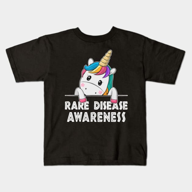 Unicorn Lovers Rare Disease Awareness Funny Kids T-Shirt by Kink4on